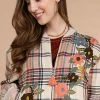 Ivy Jane Ladies Bomber Jacket With Floral Embroidery