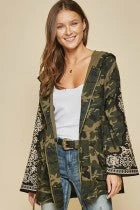 Andree By Unit Camo Jacket With Embroidery Details Ladies