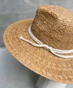 Love & Thyme Traditional Weave Straw Hat With Cord String Hat Band Ball Caps