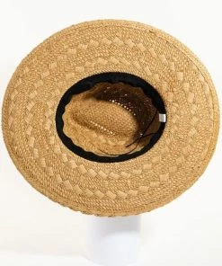 Love & Thyme Traditional Weave Straw Hat With Cord String Hat Band Ball Caps