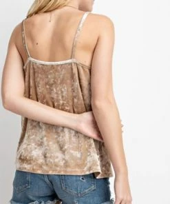 Vocal Taupe Velvet Camisole