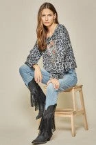 Andree By Unit Ladies Gypsy Soule Leopard Top