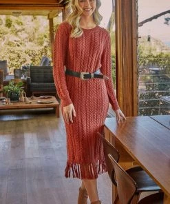 GiGio Stitches Knitting Maxi Dress Blouses