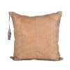 HiEnd Decor Chevron Leather Trow Pillow W/ Tassel, 20X20