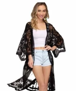 She + Sky Lace Kimono Or Cover Up