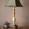 Kalalou Tall Turned Banister Lamp W/ Metal Shade Decor