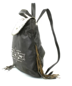 Bacci Women's Leather Bacci Brown Hair On Hide Leather Backpack