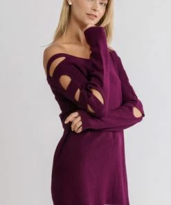 Umgee USA Boat Neck Sweater With Cutout Long Sleeves Sweater Sweaters