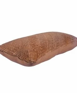 HiEnd Woven Leather Suede Lumbar Pillow