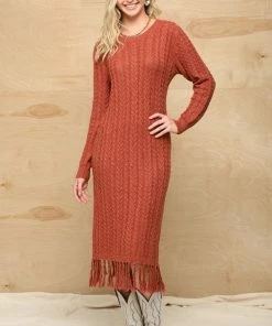 GiGio Stitches Knitting Maxi Dress Blouses