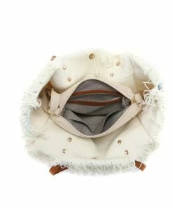 Jen & Co Bags Madison Handwoven Striped Tote