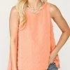 GiGio Dot Fabric Sleeveless Flowy Top With Back Keyhole