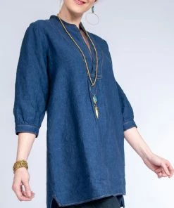 Uncle Frank Ladies Denim V-Neck Tunic