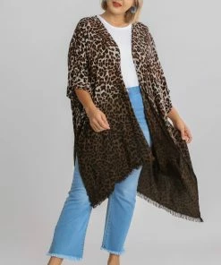 Umgee USA Animal Print Ombre Kimono- Plus