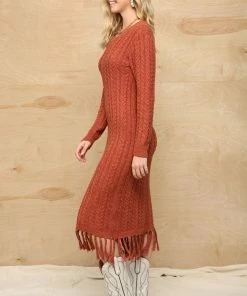 GiGio Stitches Knitting Maxi Dress Blouses