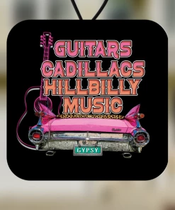 Rusty Arrow Designs Guitars And Cadillacs Square Air Freshner
