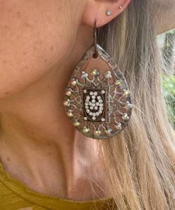 A Rare Bird Vintage Soldered Lace Medallion Earrings Jewelry