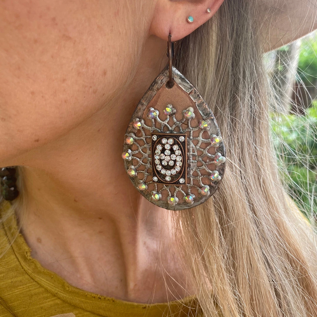 A Rare Bird Vintage Soldered Lace Medallion Earrings Jewelry