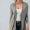 Love Note Dusters - Kimonos Grey Open Front Drop Shoulder Cardigan