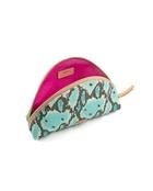 Consuela Large Cosmetic Carmen Turquoise Snake Bags