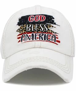 Sun Sportswear GOD BLESS AMERICA VINTAGE BASEBALL CAP - (2 Colors) Ball Caps
