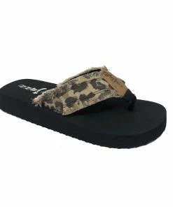 Gypsy Jazz Tan Animal Print Flip Flops Custom Flip Flops