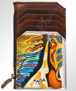 American Darling Hand Painted Leather Pony Card Holder