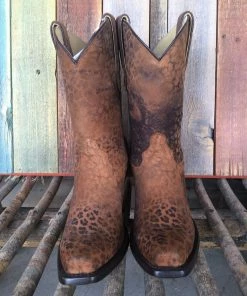 Corral Cheetah Mid Calf Distressed Boot- A2867 (PM) Boots