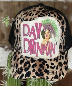 Rusty Arrow Designs Cheetah Day Drinkin' Trucker Hat