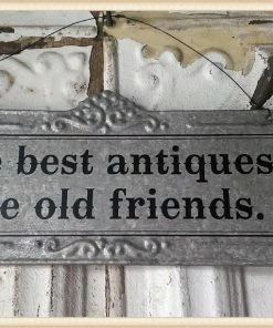 Peacock Park Design TIN ANTIQUE FRIEND SIGN Decor