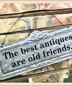 Peacock Park Design TIN ANTIQUE FRIEND SIGN Decor