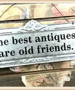 Peacock Park Design TIN ANTIQUE FRIEND SIGN Decor