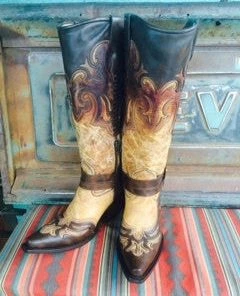 Corral Women's Boots - Cognac Harness, Studded G1229 (PM)