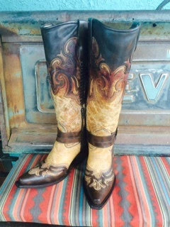 Corral Women's Boots - Cognac Harness, Studded G1229 (PM)