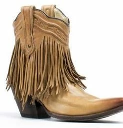 Corral Women's Fringe And Whip Stitch Short Boot Snip Toe - G1207 (PM)