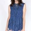 Ivy Jane Sleeveless Eyelet Top With Lace Insets Ladies