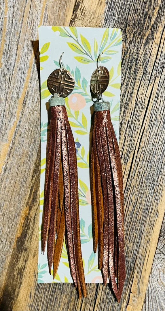 JJs Designs & Boutique Jewelry Hand Painted Leather Earrings
