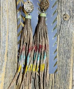 JJs Designs & Boutique Jewelry Hand Painted Leather Earrings