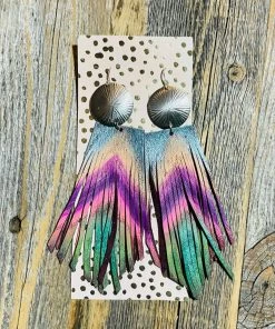 JJs Designs & Boutique Jewelry Hand Painted Leather Earrings