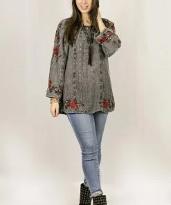 Avani Del Amour Making Me Moody Embroidery Tunic Top Tunics