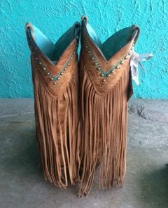 Corral Tan Multi Color Crystal And Fringe Boots C2910 (PM)