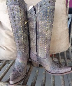 Corral Chocolate Full Studded Boots - C2817 (PM)