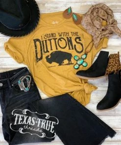 Texas True Threads I Stand With The Duttons T-Shirt Ladies