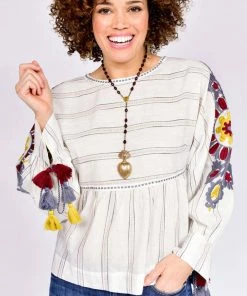 Ivy Jane Ladies Jolene Top With Embroidery