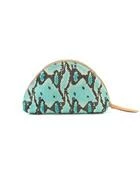 Consuela Large Cosmetic Carmen Turquoise Snake Bags