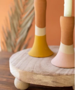 Kalalou Decor Round Wooden Risers W/ Ball Feet