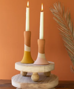 Kalalou Decor Round Wooden Risers W/ Ball Feet