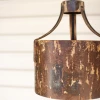 Kalalou Rustic Metal Cylinder Pendant Light Decor
