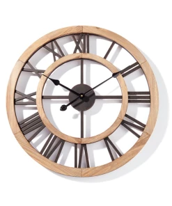 GiftCraft Mixed Material Wall Clock Decor