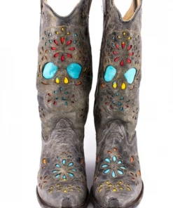 Boots Corral Skull And Flowers Boot R2475 (PM)